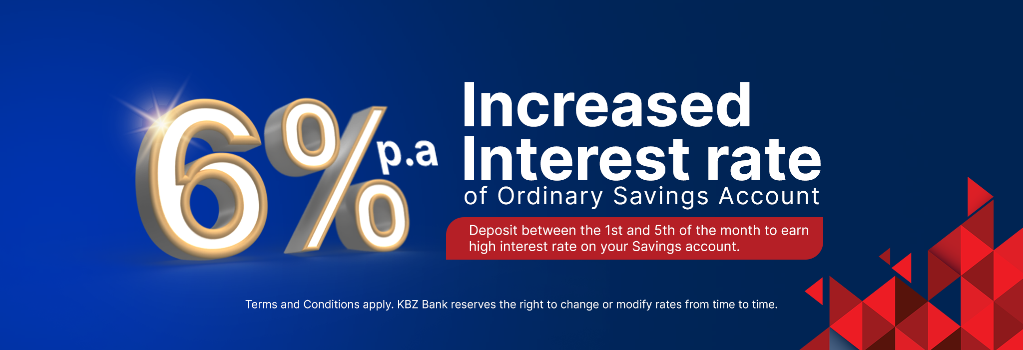 Increased Interest Rate of Ordinary Savings Deposit Account