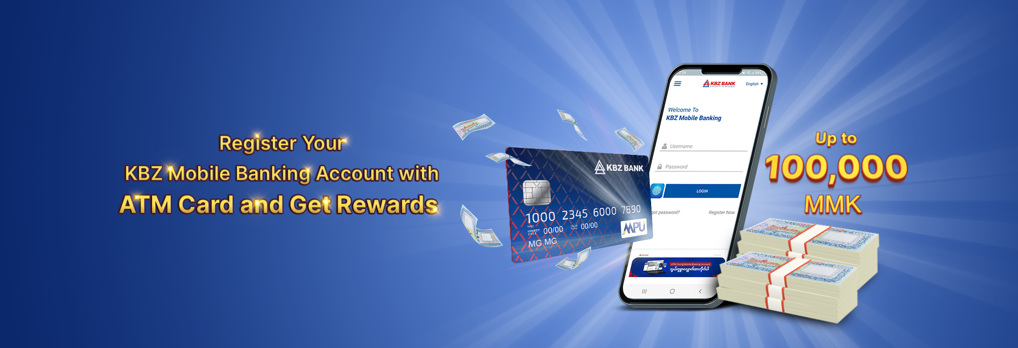 Register your KBZ Mobile Banking Account with ATM Card and get Rewards